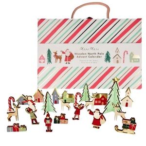 NWTMeri Meri Festive Wooden Advent Calendar with Holiday Figures